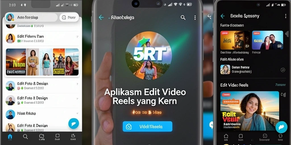Antarmuka pengguna 5RT yang intuitif untuk mengedit video reels.