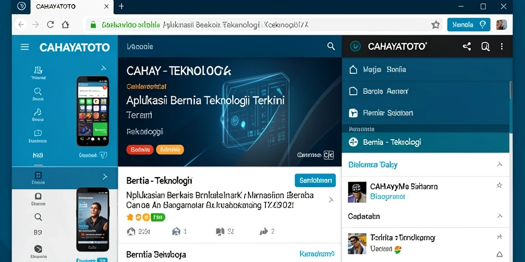 Tampilan antarmuka CAHAYATOTO yang modern dan informatif.
