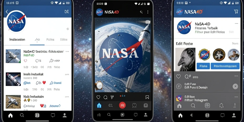 Tampilan antarmuka aplikasi <strong>NASA4D</strong> yang menawan dengan pilihan filter kreatif.