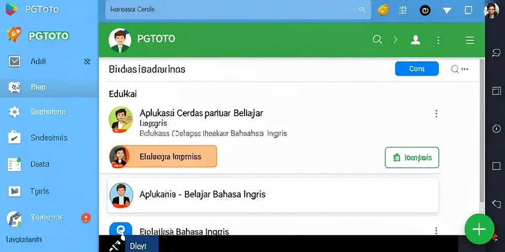 Tampilan antarmuka aplikasi PGTOTO yang interaktif.