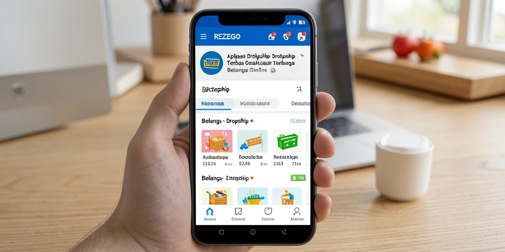Antarmuka aplikasi REZEGO untuk fungsi Dropship yang praktis dan efisien.